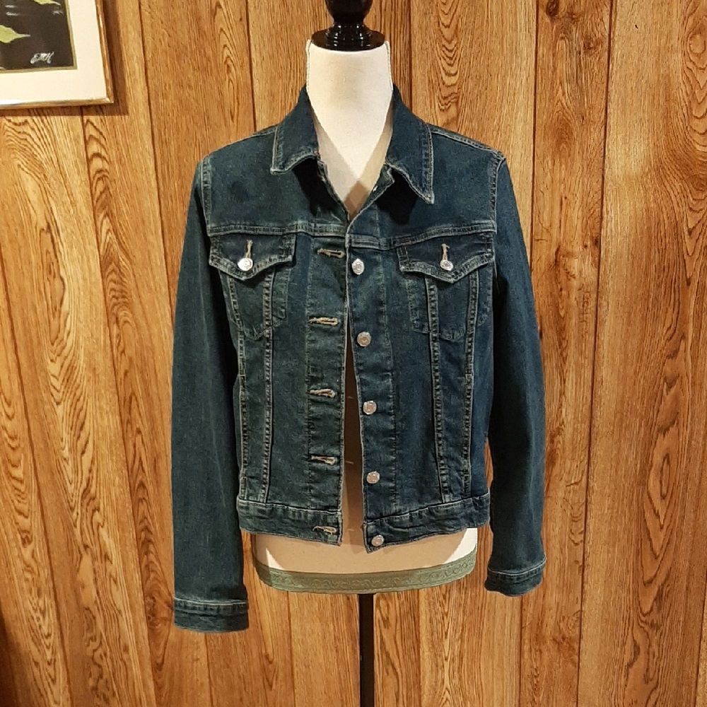 NWOT Signature by Levi Strauss Dark-Washed Denim Jacket/Front Pockets (L)